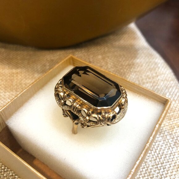 Nicky Butler Smokey Quartz and Gold Tone Ring - Picture 1 of 13